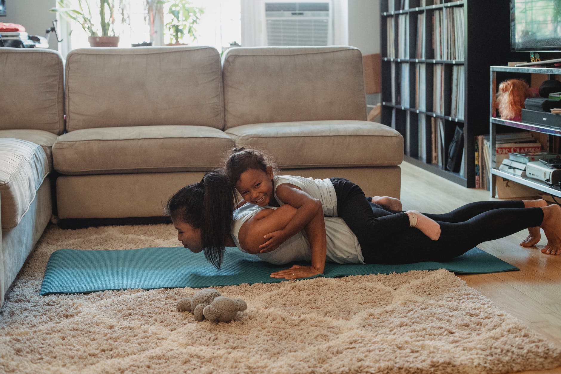 mother and daughter having fun